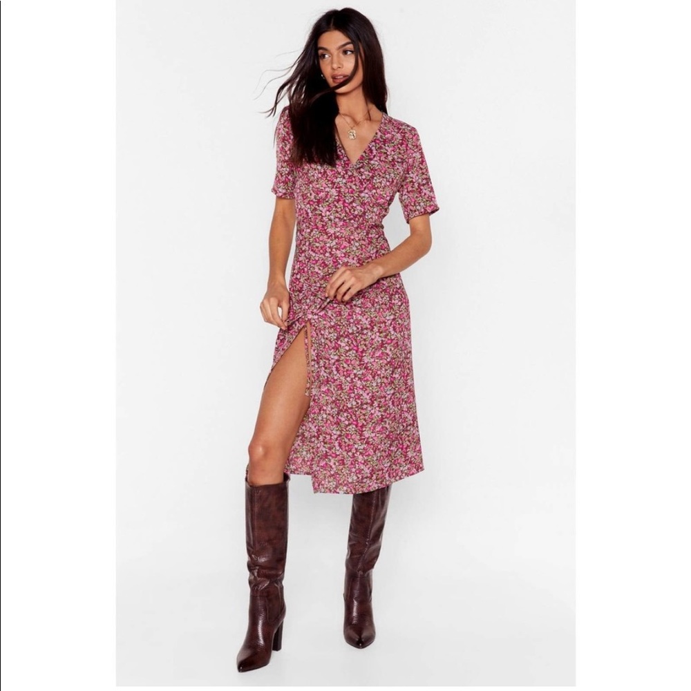 NWT Nasty Gal We Plant Help It Floral Midi Dress 6